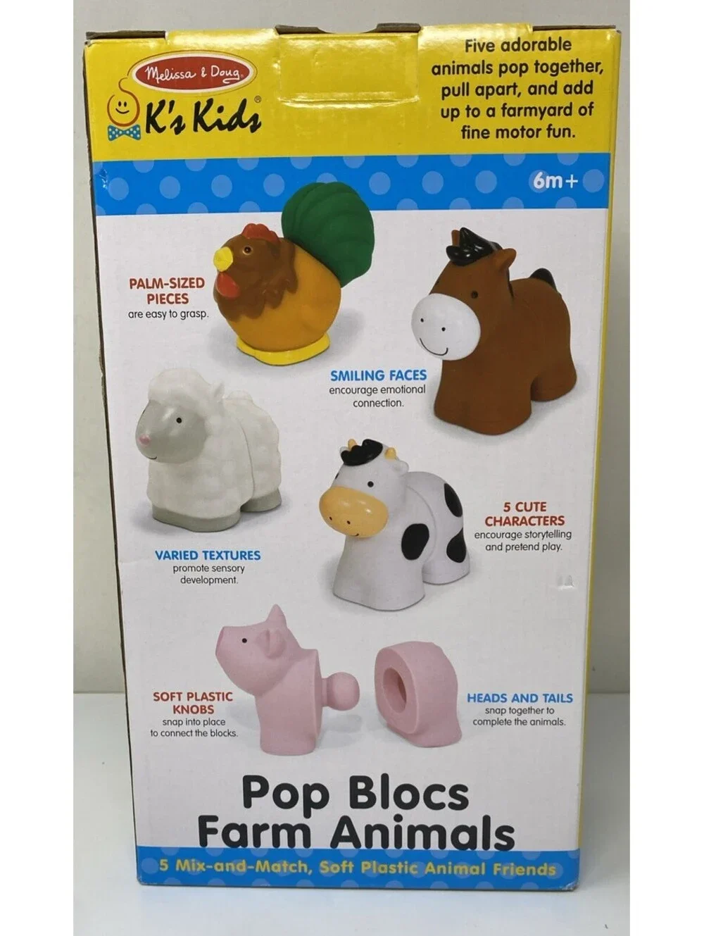 Melissa & Doug Pop Blocs Farm Animals Educational Baby Toy